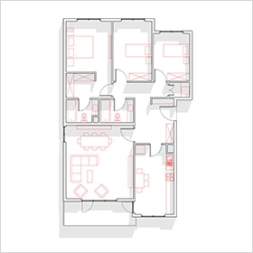 Bタイプの平面図